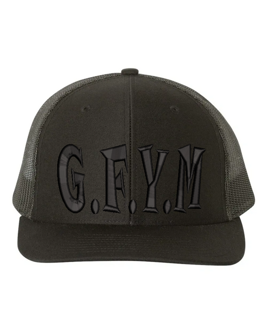 GFYM 3D Puff Blackout Embroidered Hat