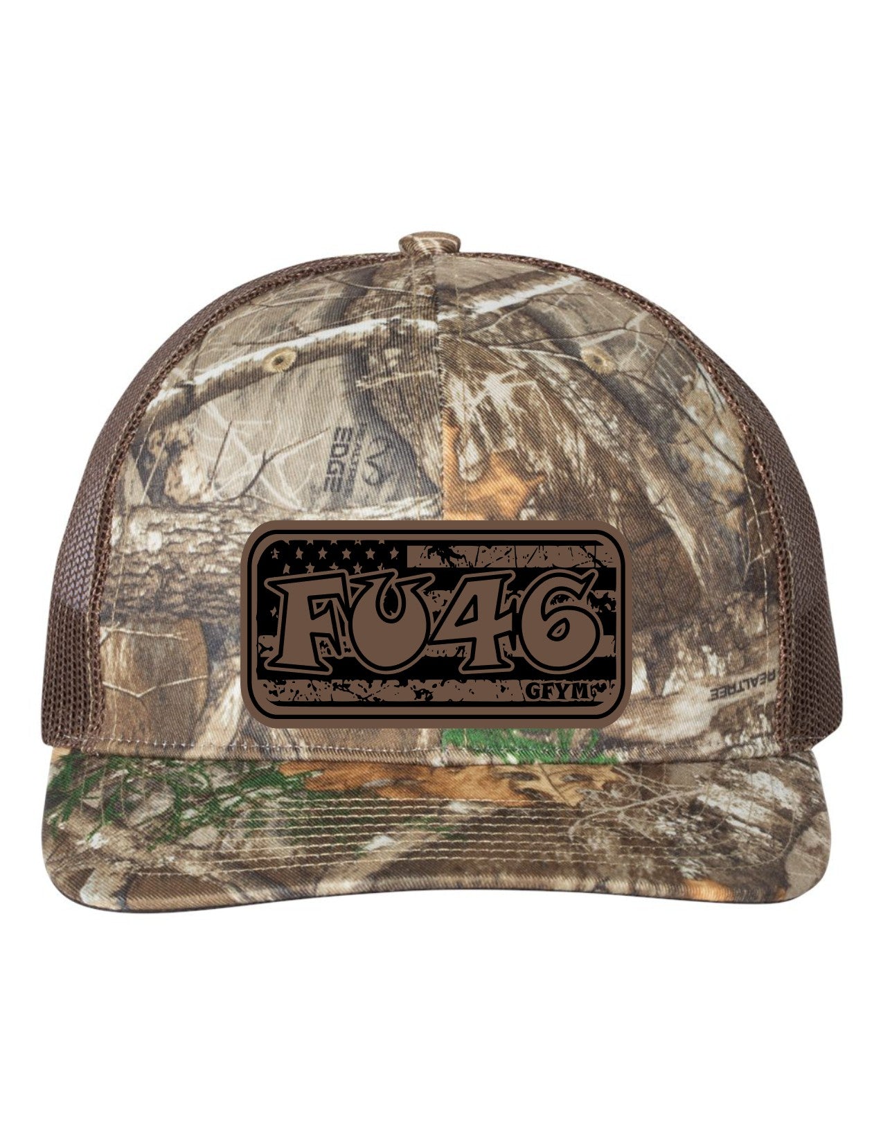 FU46 Leather Patch Richardson 112 Trucker Hat
