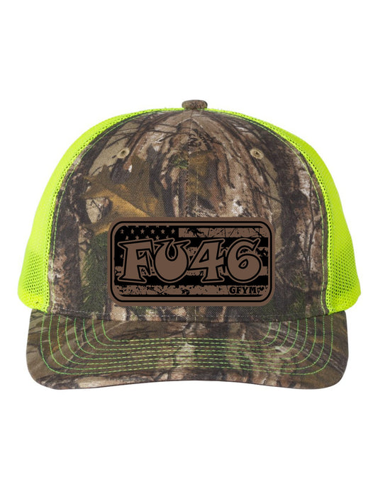 FU46 Leather Patch Richardson 112 Trucker Hat