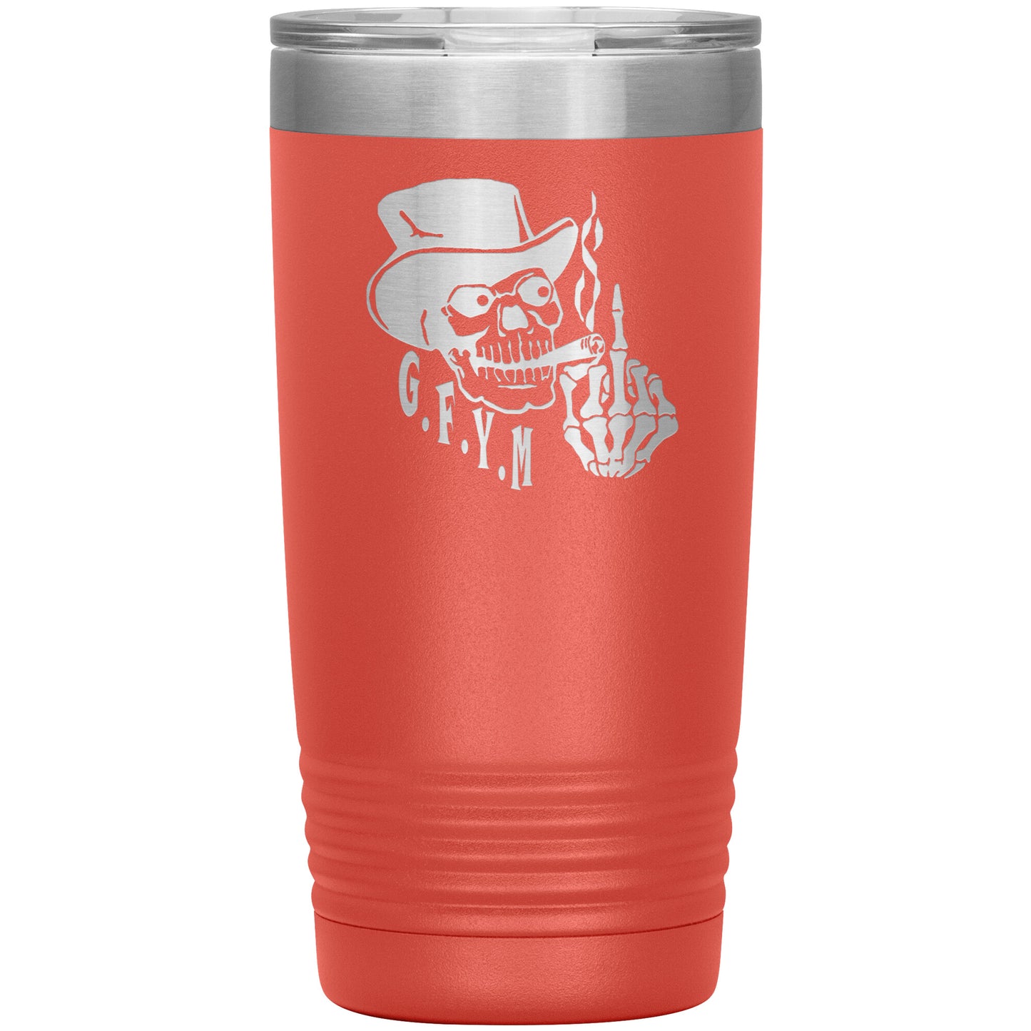 GYFM Smoking Skull Laser Etched 20oz Tumblers