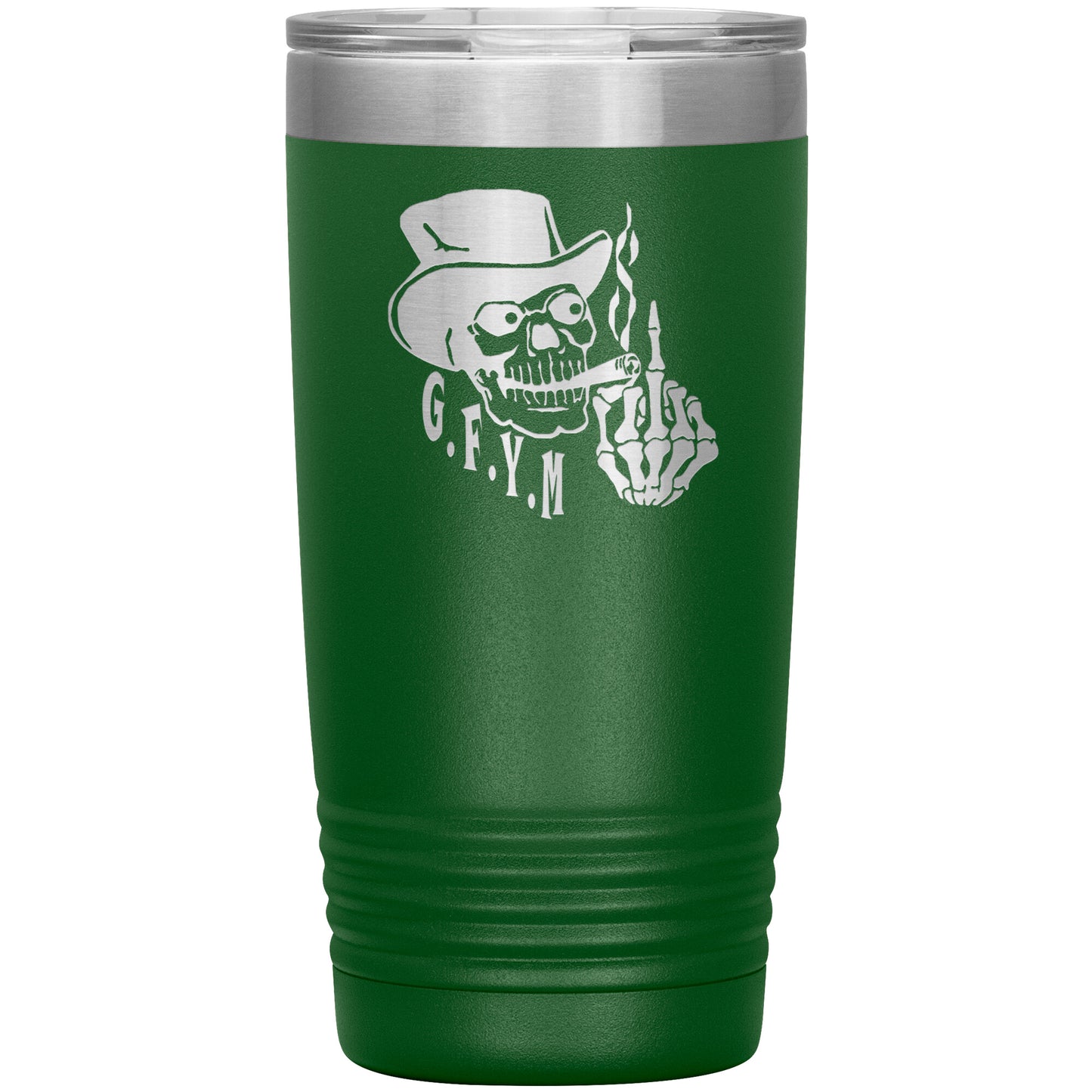 GYFM Smoking Skull Laser Etched 20oz Tumblers