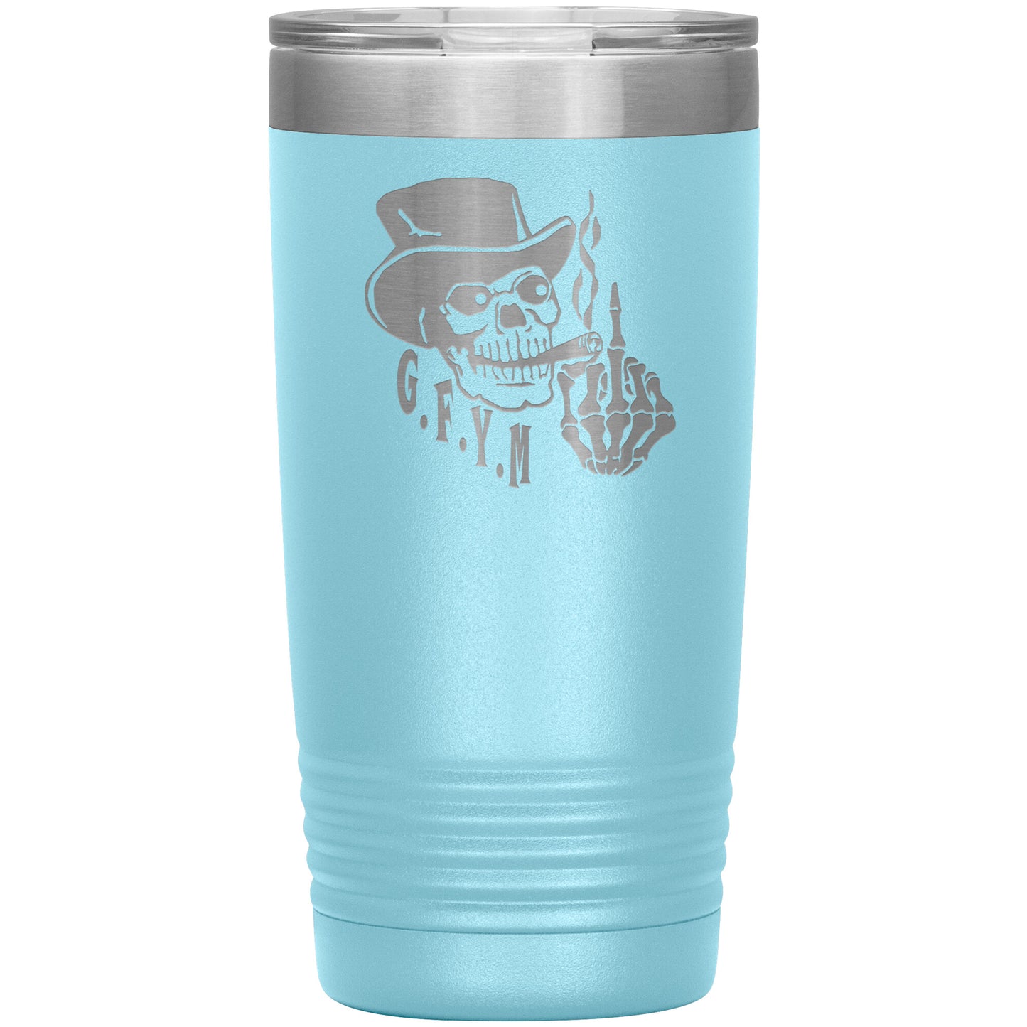 GYFM Smoking Skull Laser Etched 20oz Tumblers