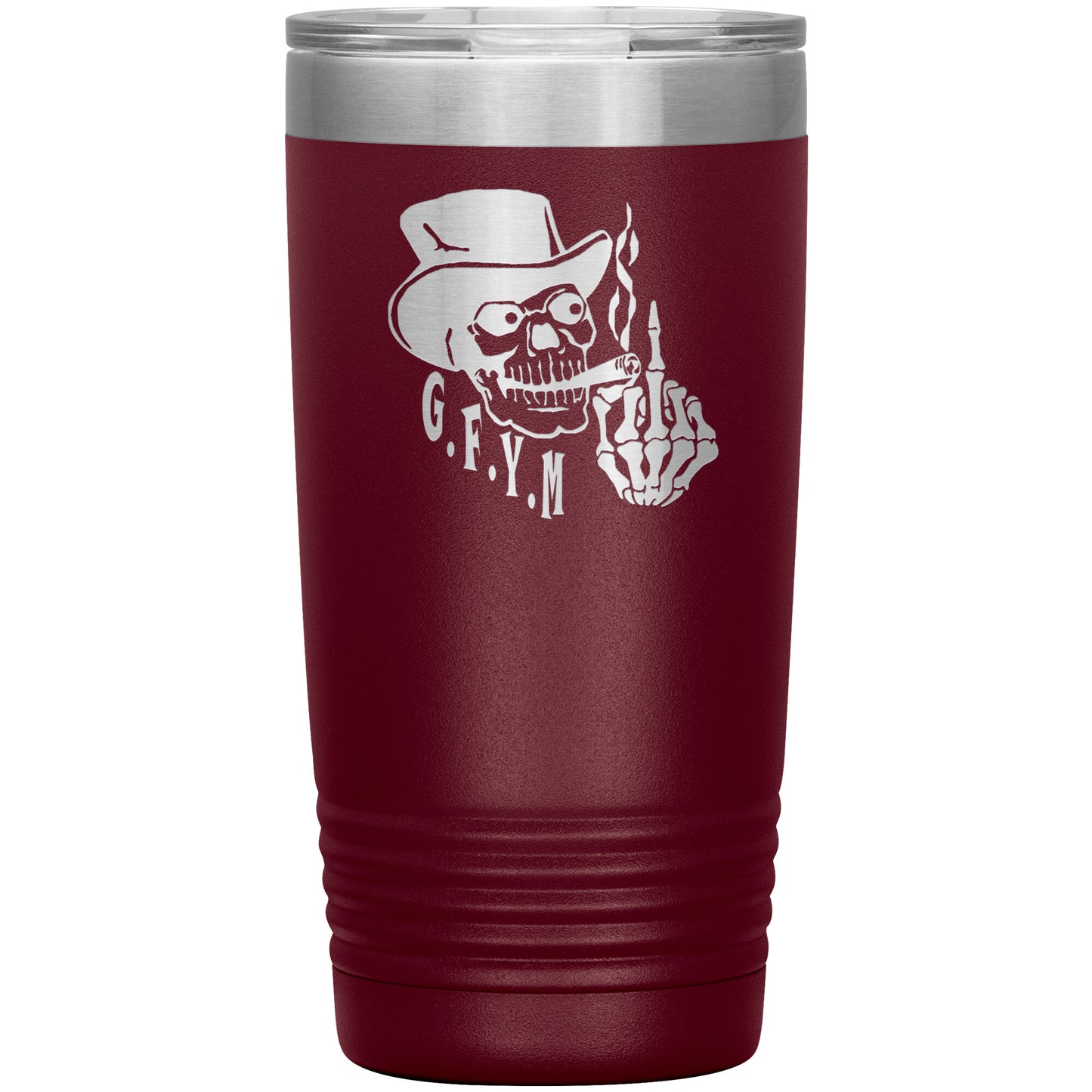 GYFM Smoking Skull Laser Etched 20oz Tumblers