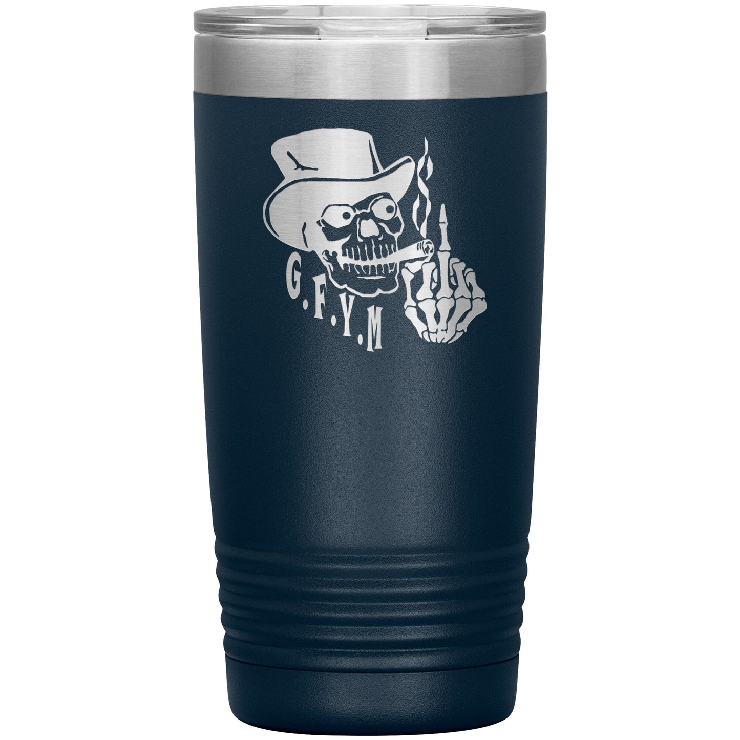 GYFM Smoking Skull Laser Etched 20oz Tumblers