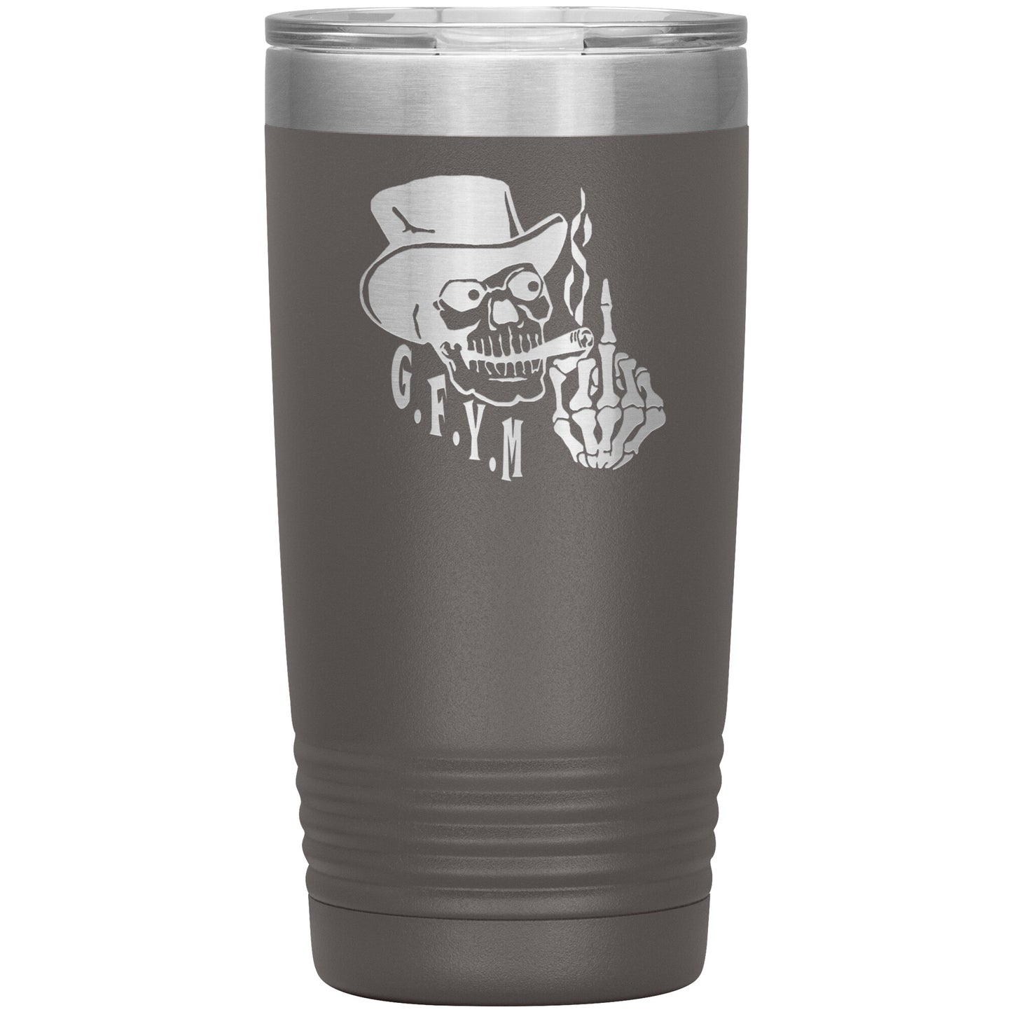 GYFM Smoking Skull Laser Etched 20oz Tumblers