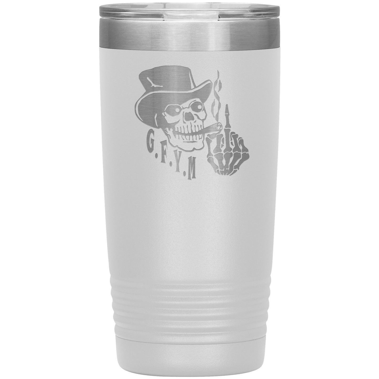 GYFM Smoking Skull Laser Etched 20oz Tumblers