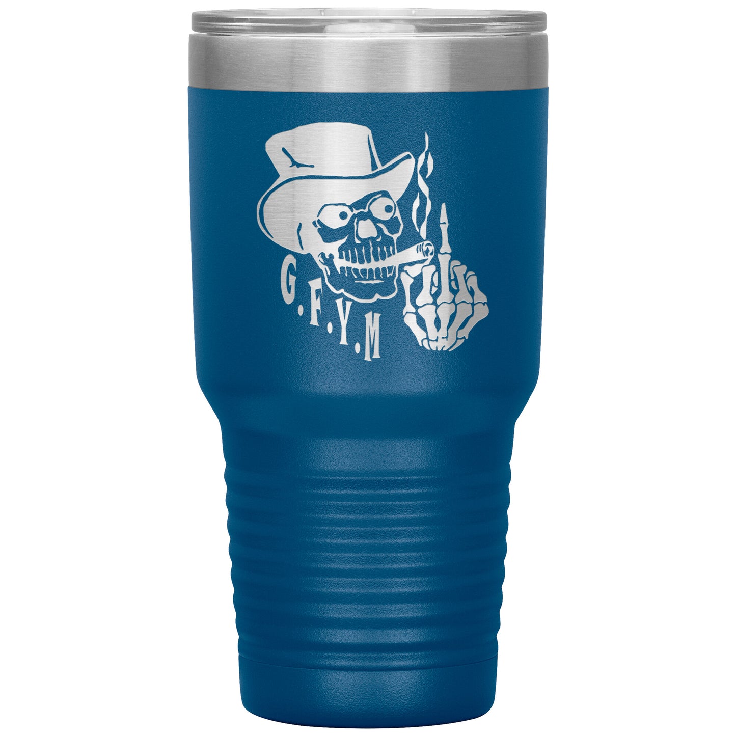 GYFM Smoking Skull Laser Etched 30oz Tumblers