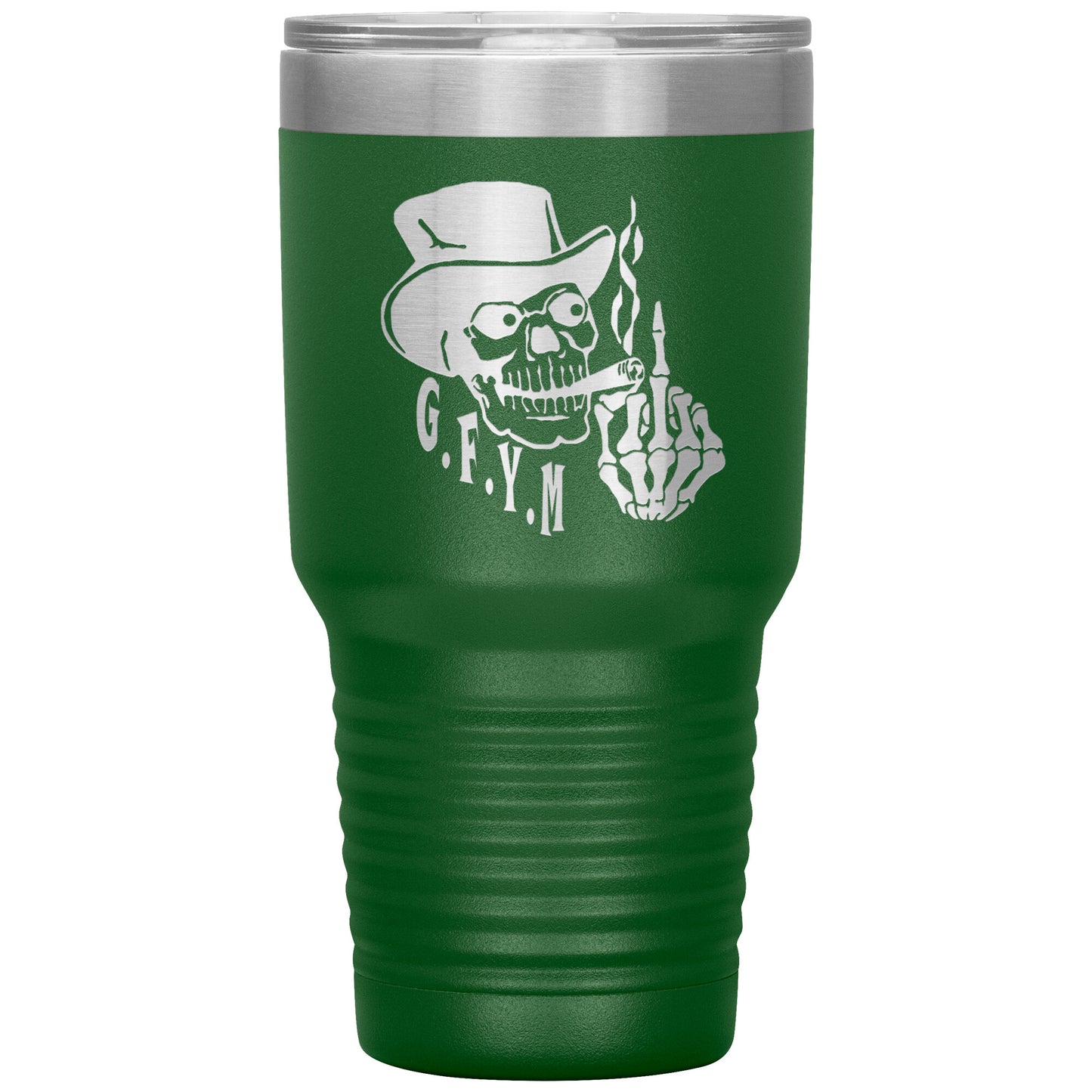 GYFM Smoking Skull Laser Etched 30oz Tumblers