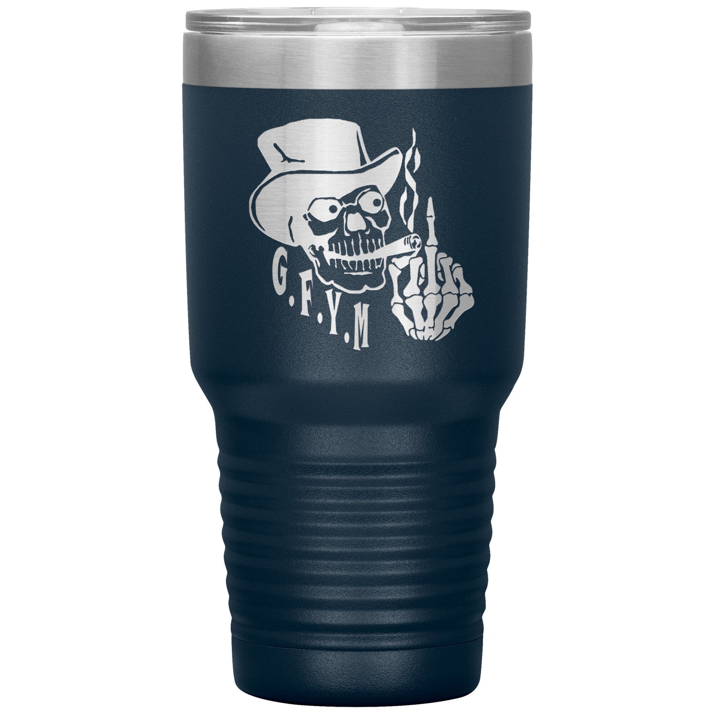 GYFM Smoking Skull Laser Etched 30oz Tumblers