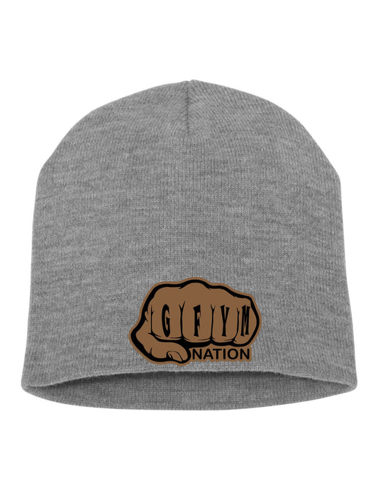 GYFM Nation Leather Patch Beanie