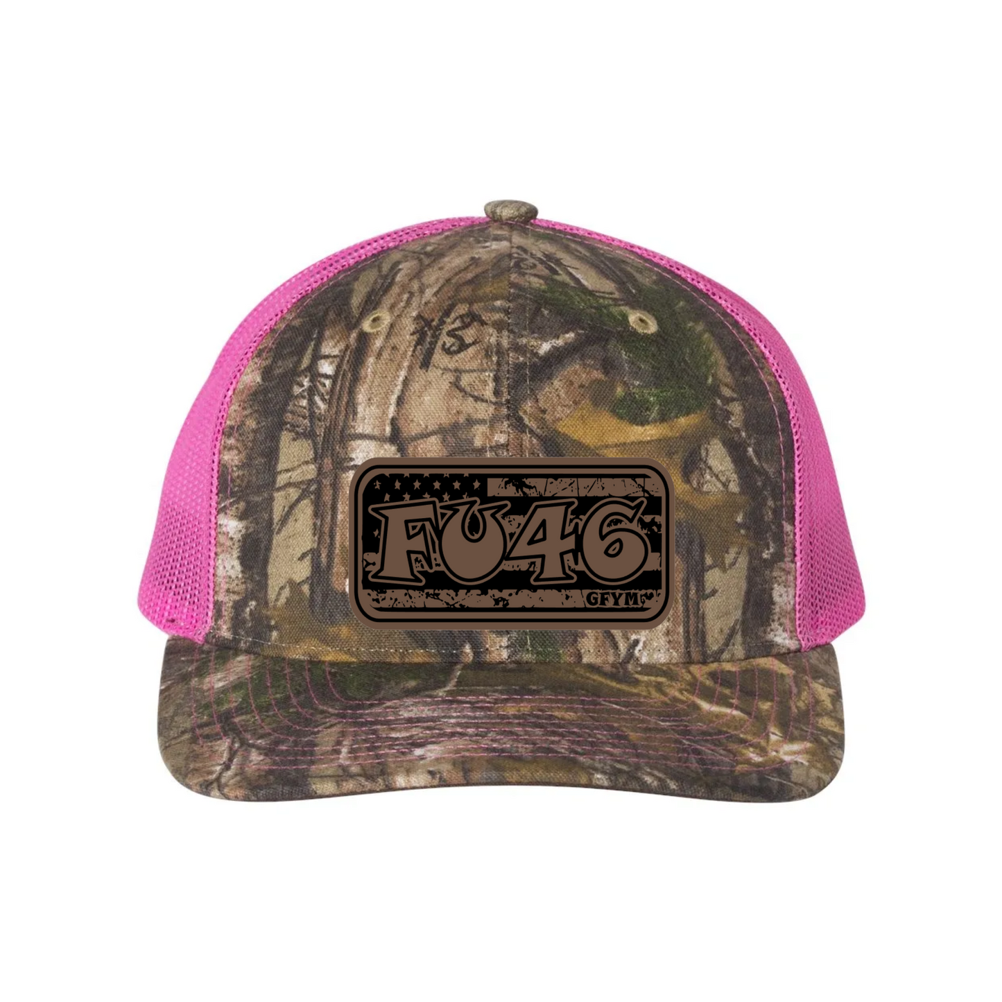 FU46 Leather Patch Richardson 112 Trucker Hat