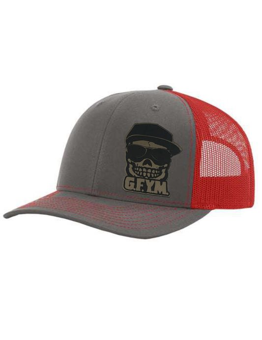 G.F.Y.M Skull Leather Patch Richardson 112 Trucker Hat