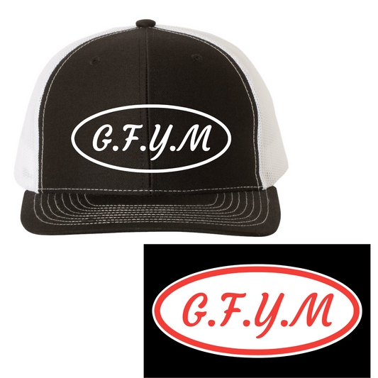 BIG DAD Size G.F.Y.M Oval Richardson 112 Trucker Hat and Sticker