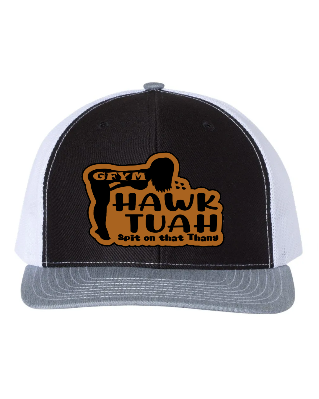 GFYM HAWK TUAH Richardson 112 Trucker Leather Patch Hat