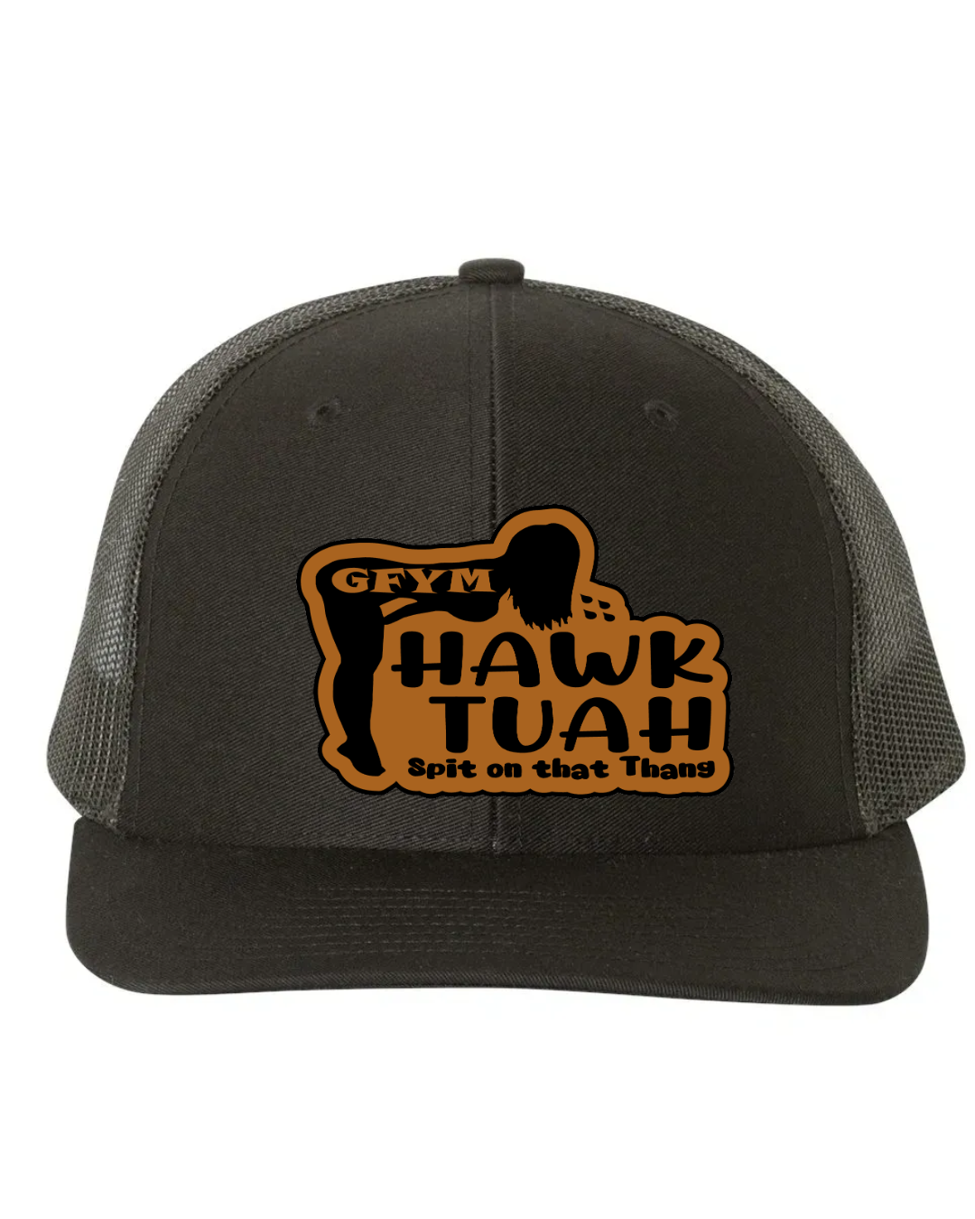 GFYM HAWK TUAH Richardson 112 Trucker Leather Patch Hat