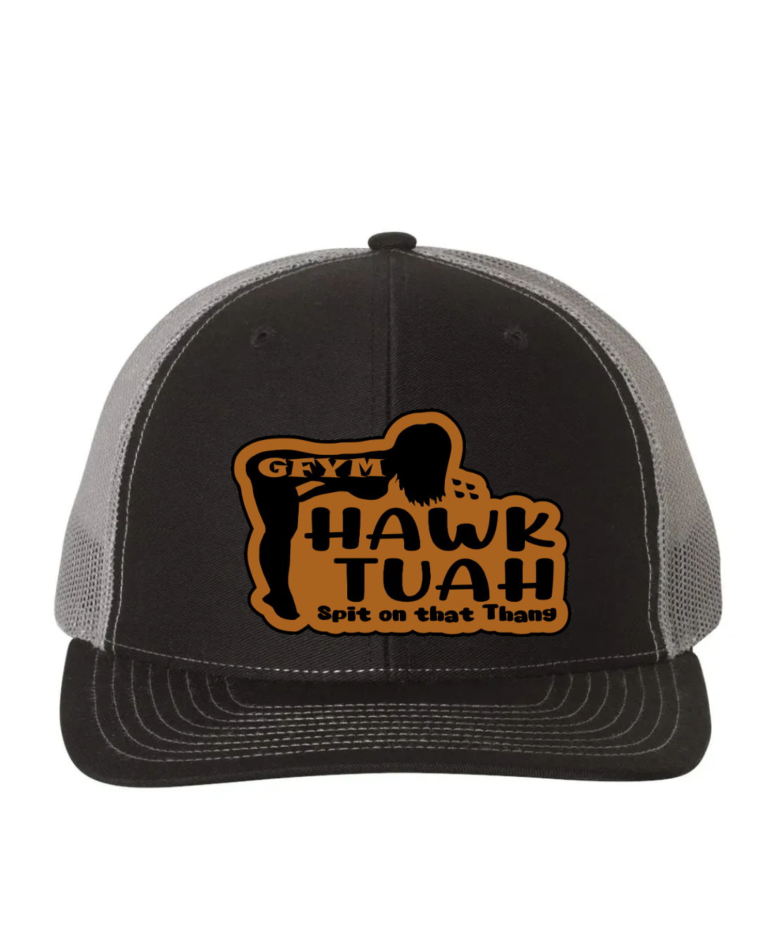 GFYM HAWK TUAH Richardson 112 Trucker Leather Patch Hat