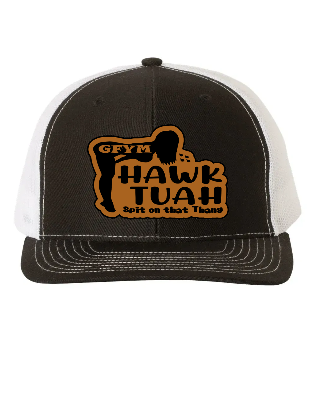 GFYM HAWK TUAH Richardson 112 Trucker Leather Patch Hat