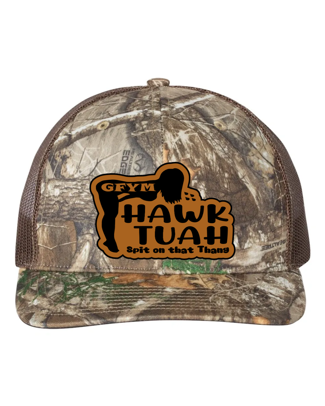 GFYM HAWK TUAH Richardson 112 Trucker Leather Patch Hat