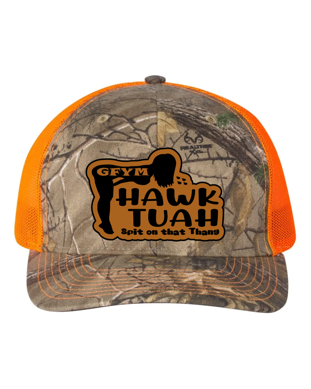 GFYM HAWK TUAH Richardson 112 Trucker Leather Patch Hat