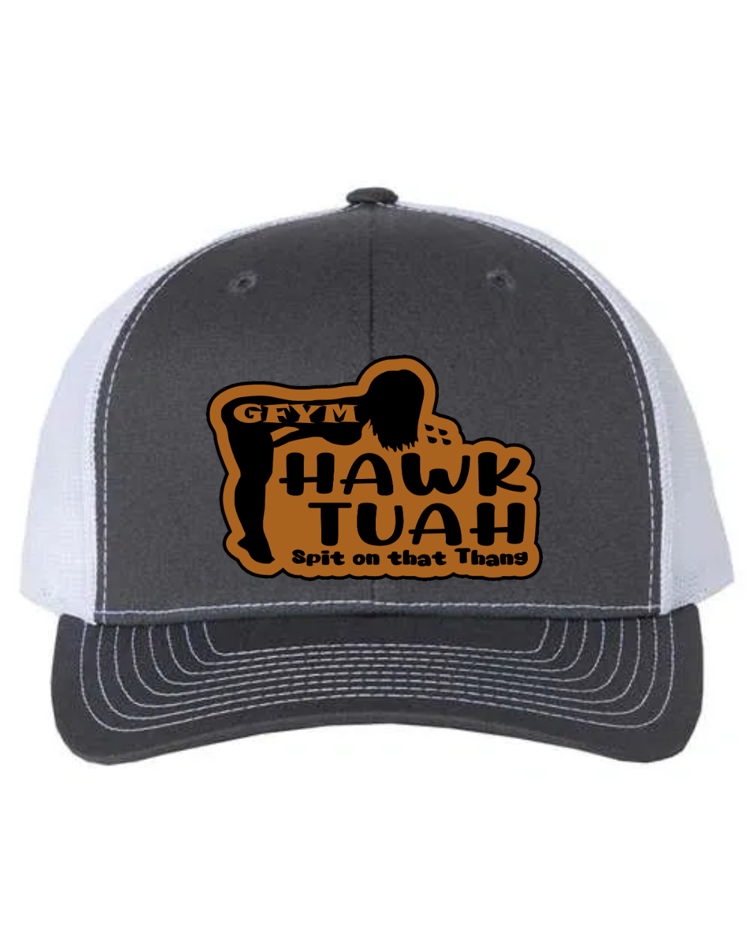 GFYM HAWK TUAH Richardson 112 Trucker Leather Patch Hat