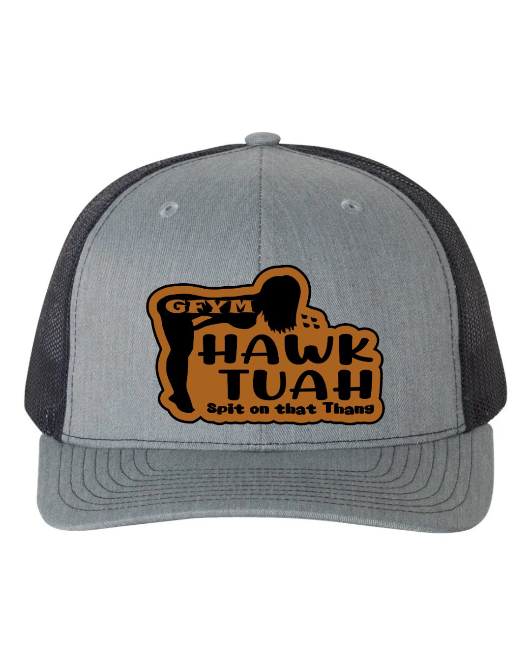 GFYM HAWK TUAH Richardson 112 Trucker Leather Patch Hat