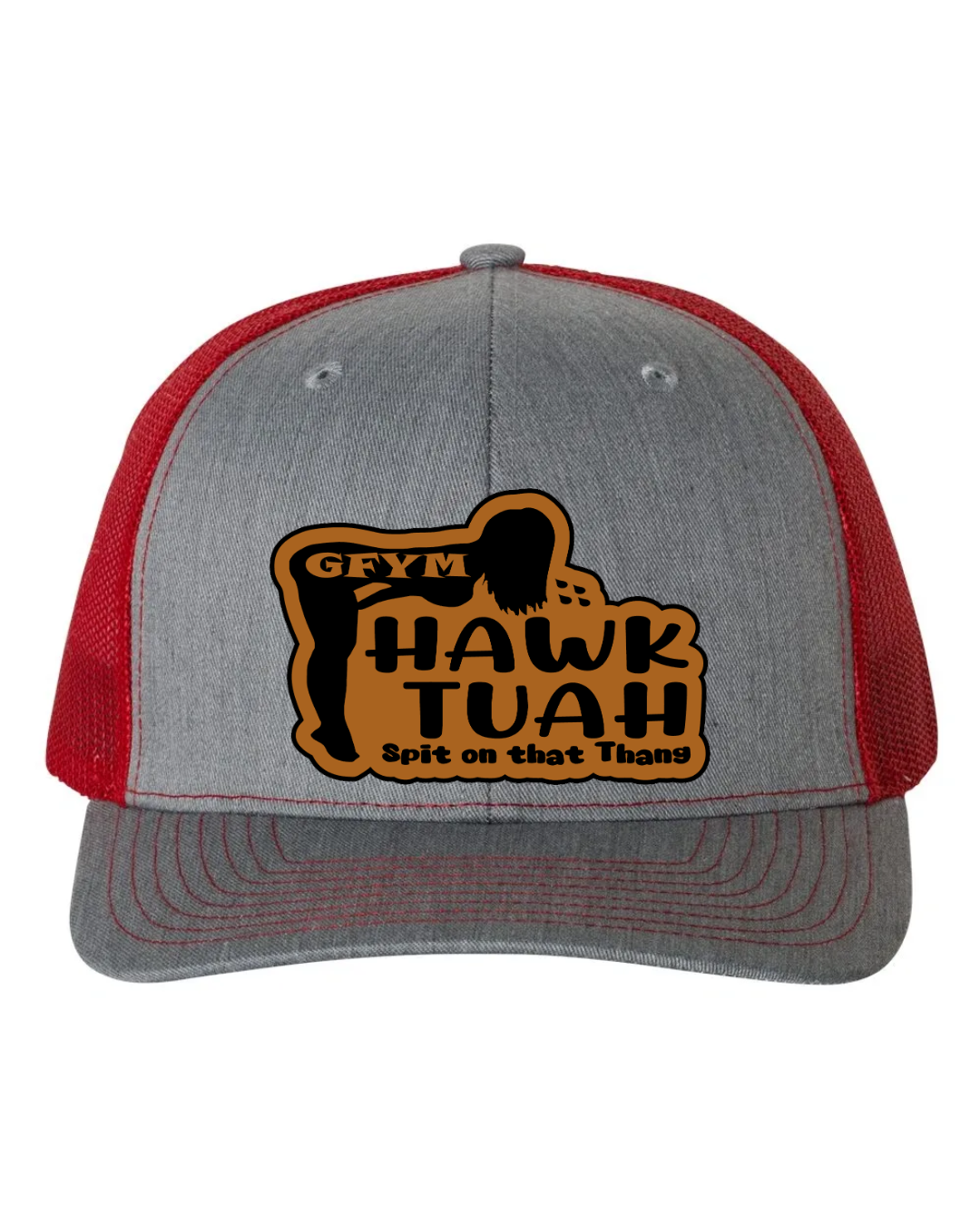 GFYM HAWK TUAH Richardson 112 Trucker Leather Patch Hat