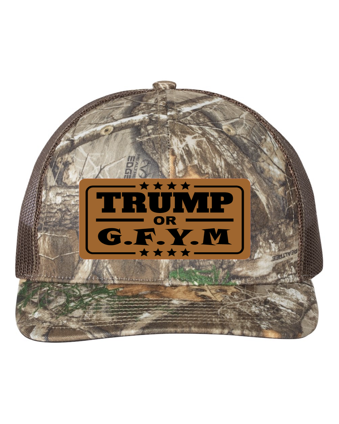 TRUMP or GFYM Richardson 112 Trucker Leather Patch Hat