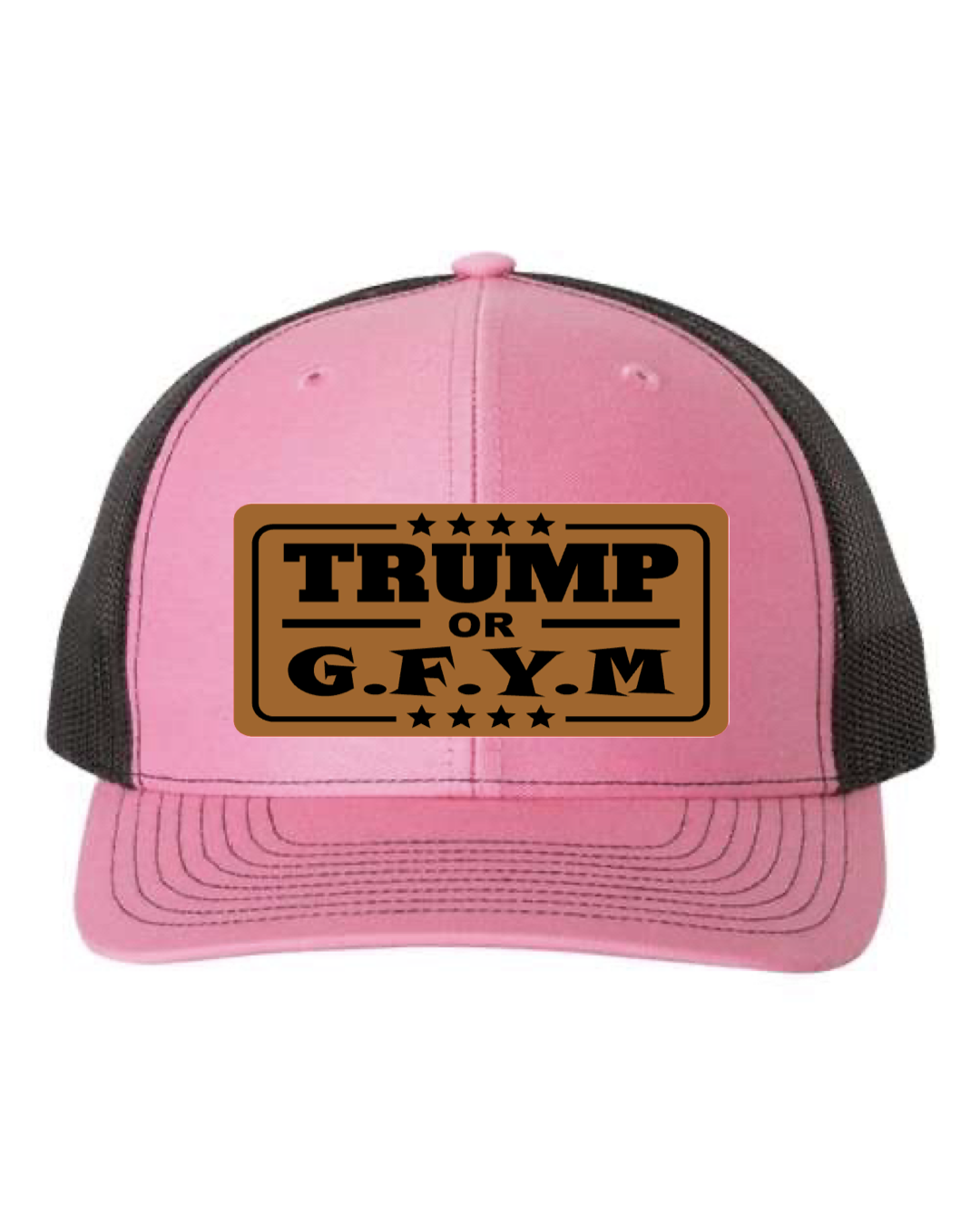 TRUMP or GFYM Richardson 112 Trucker Leather Patch Hat