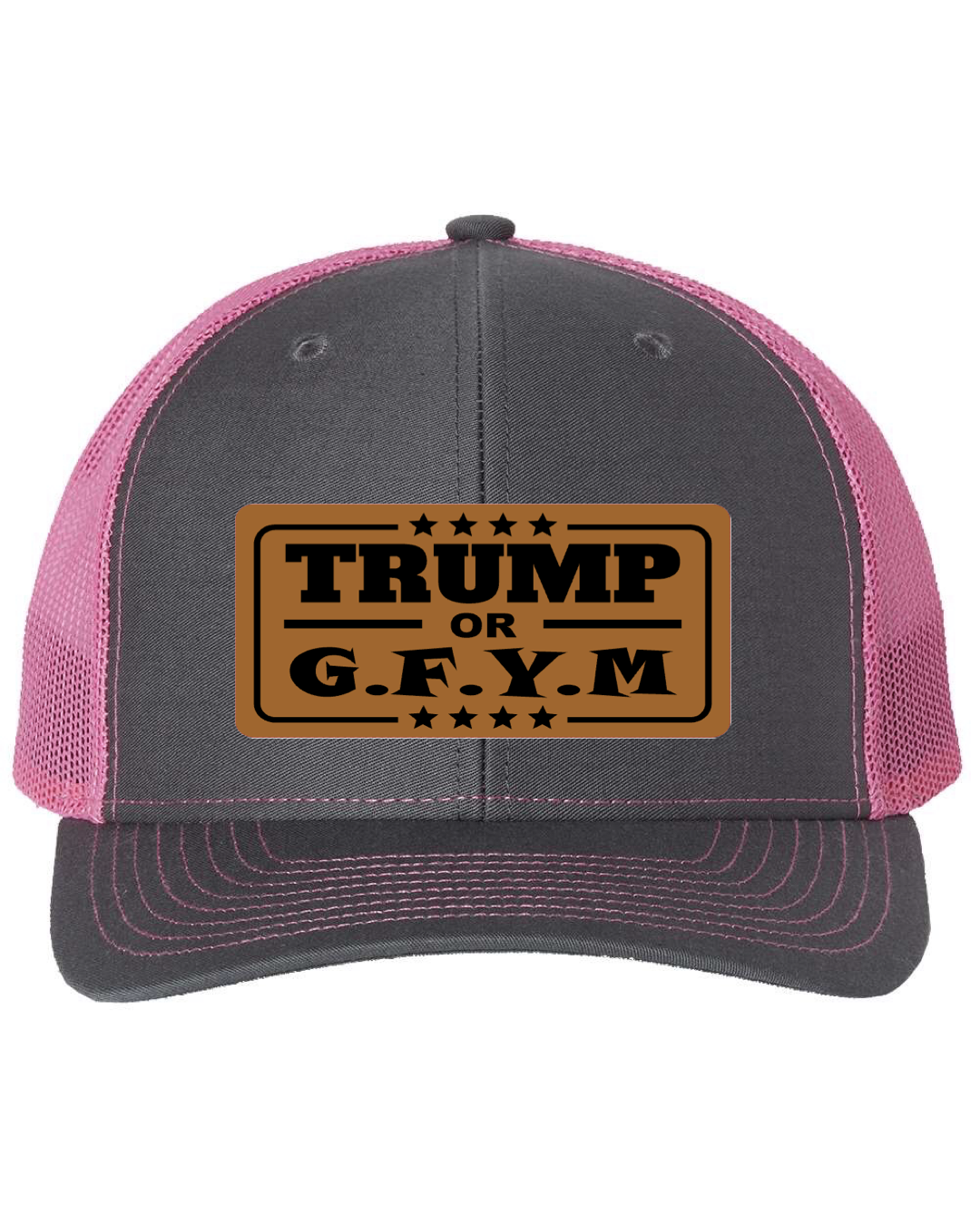 TRUMP or GFYM Richardson 112 Trucker Leather Patch Hat