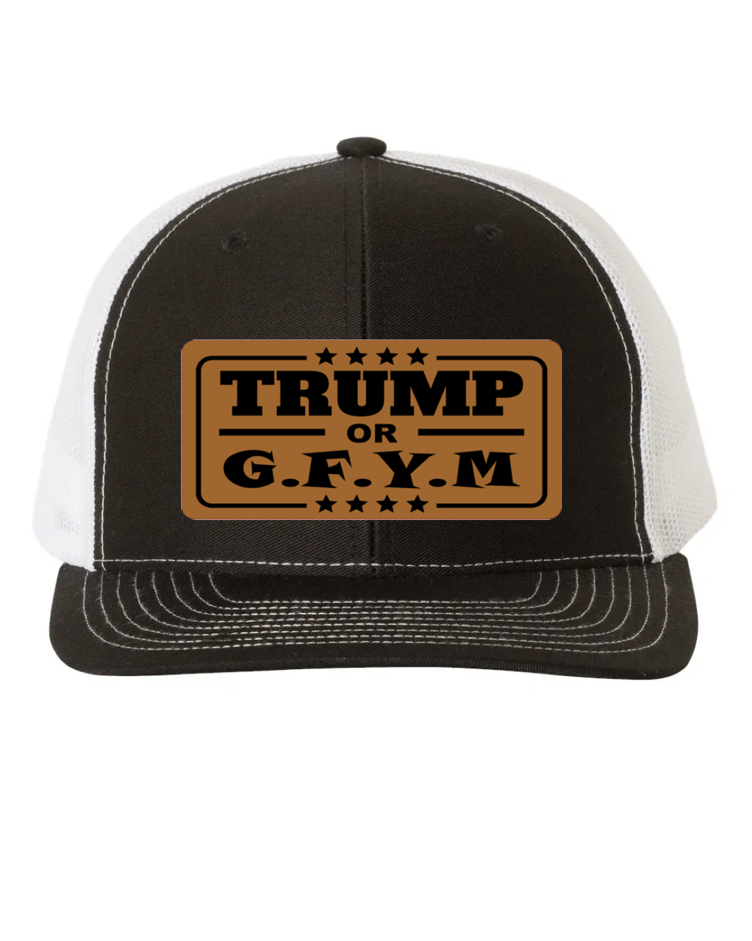 TRUMP or GFYM Richardson 112 Trucker Leather Patch Hat