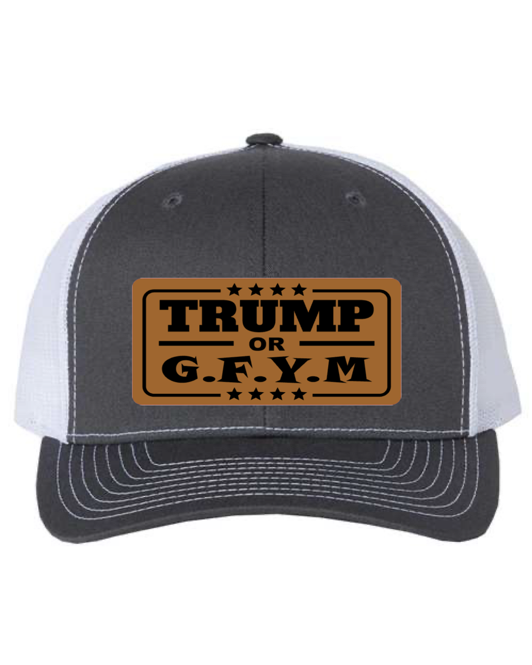 TRUMP or GFYM Richardson 112 Trucker Leather Patch Hat