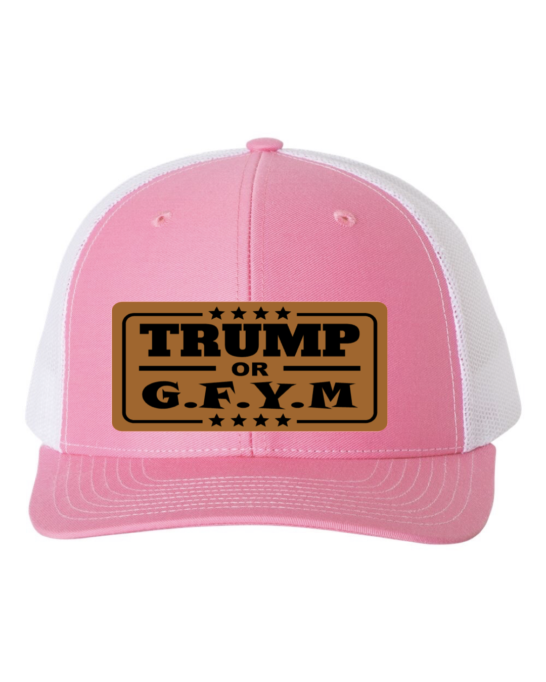 TRUMP or GFYM Richardson 112 Trucker Leather Patch Hat