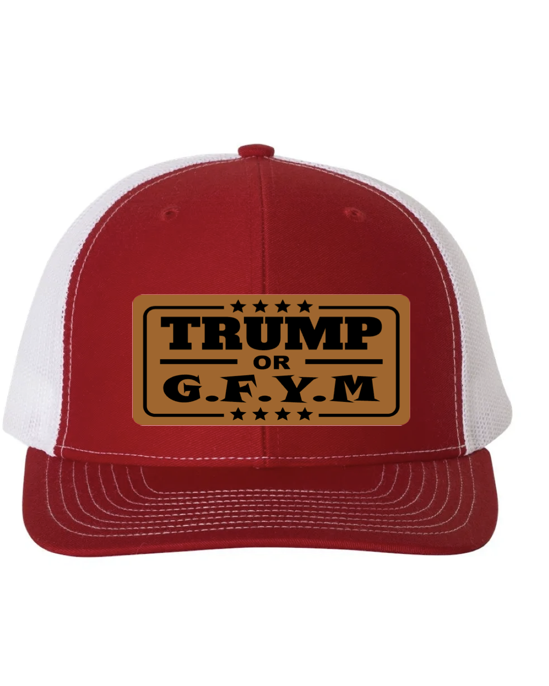 TRUMP or GFYM Richardson 112 Trucker Leather Patch Hat