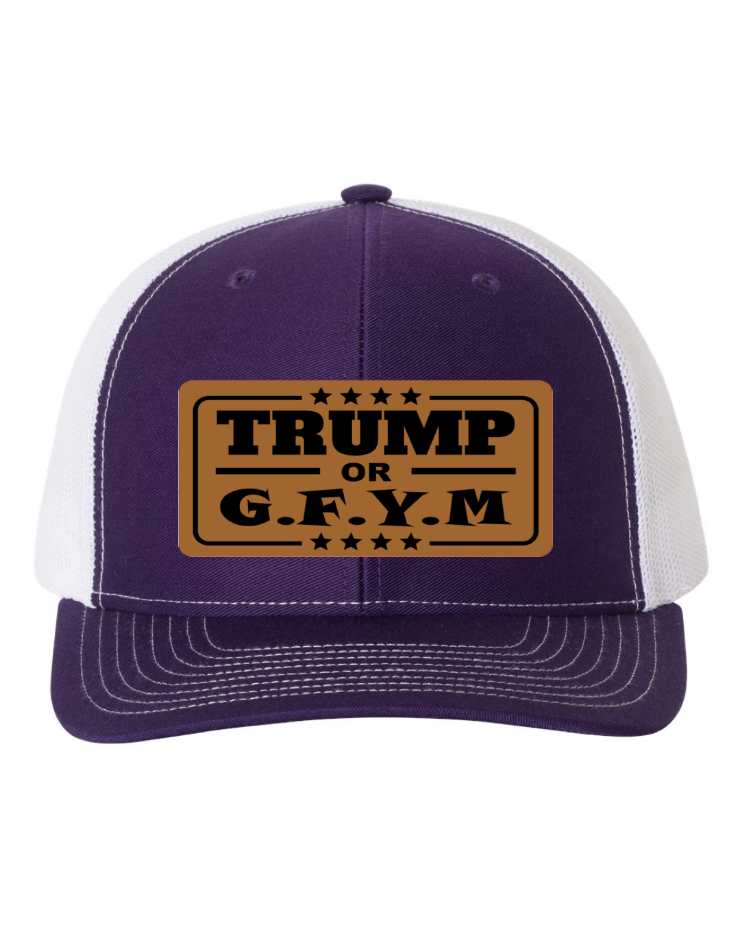 TRUMP or GFYM Richardson 112 Trucker Leather Patch Hat