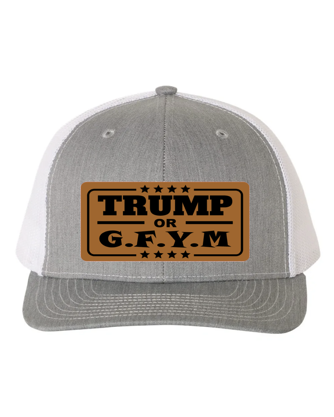 TRUMP or GFYM Richardson 112 Trucker Leather Patch Hat