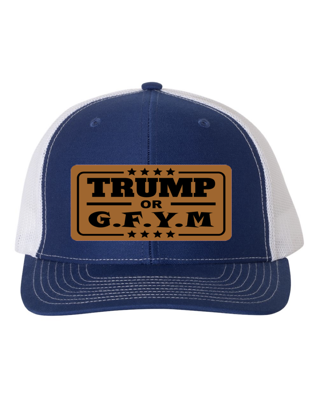 TRUMP or GFYM Richardson 112 Trucker Leather Patch Hat