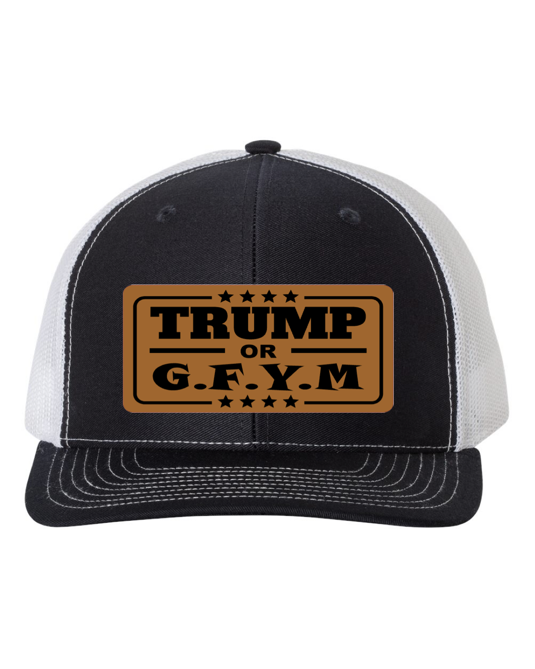 TRUMP or GFYM Richardson 112 Trucker Leather Patch Hat