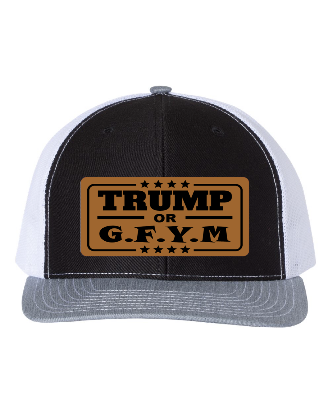 TRUMP or GFYM Richardson 112 Trucker Leather Patch Hat