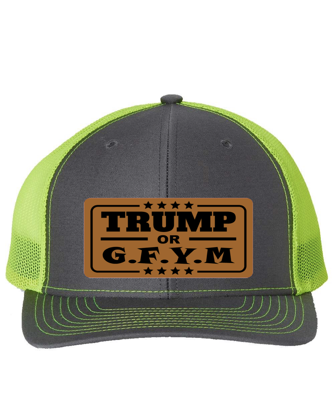 TRUMP or GFYM Richardson 112 Trucker Leather Patch Hat