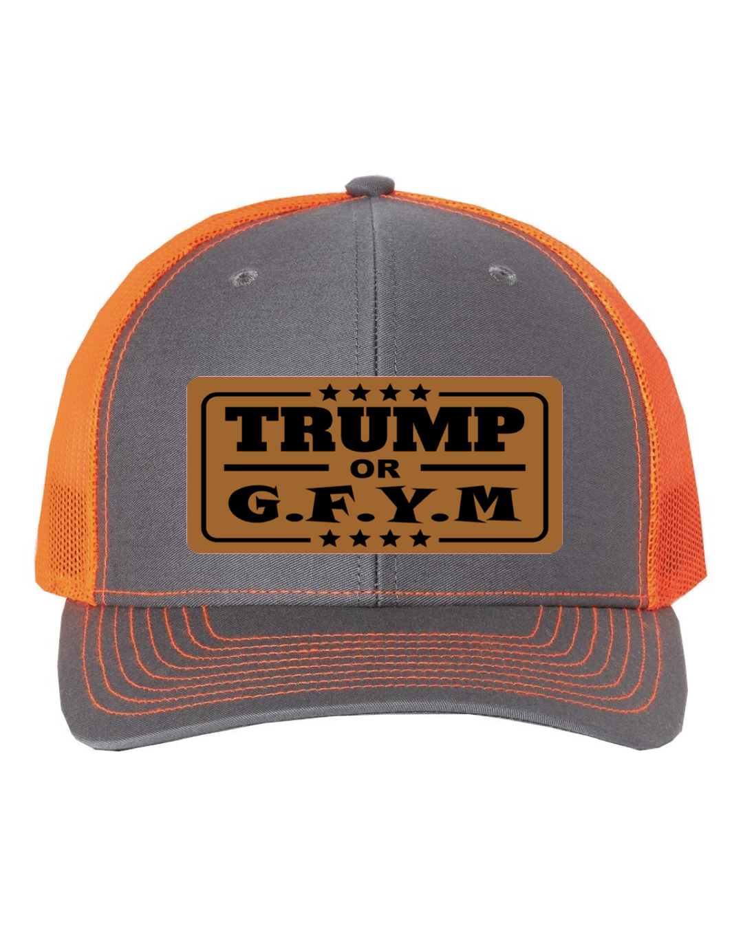 TRUMP or GFYM Richardson 112 Trucker Leather Patch Hat