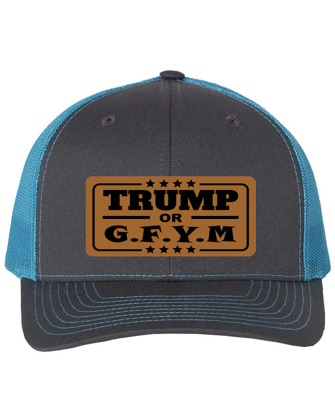 TRUMP or GFYM Richardson 112 Trucker Leather Patch Hat