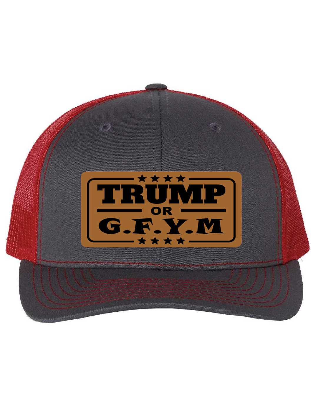 TRUMP or GFYM Richardson 112 Trucker Leather Patch Hat