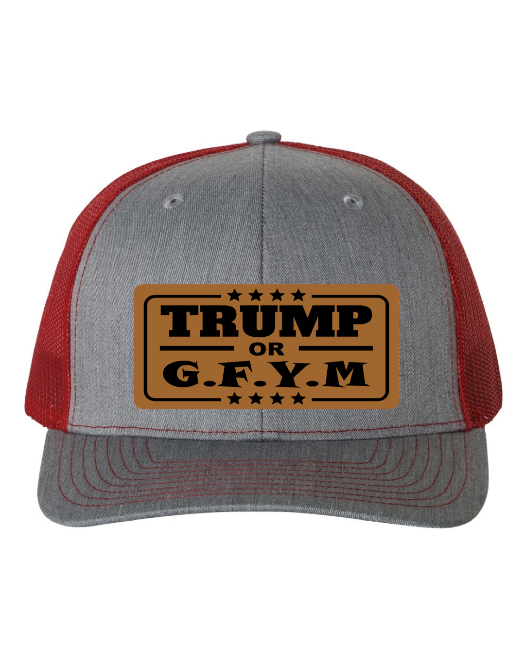 TRUMP or GFYM Richardson 112 Trucker Leather Patch Hat