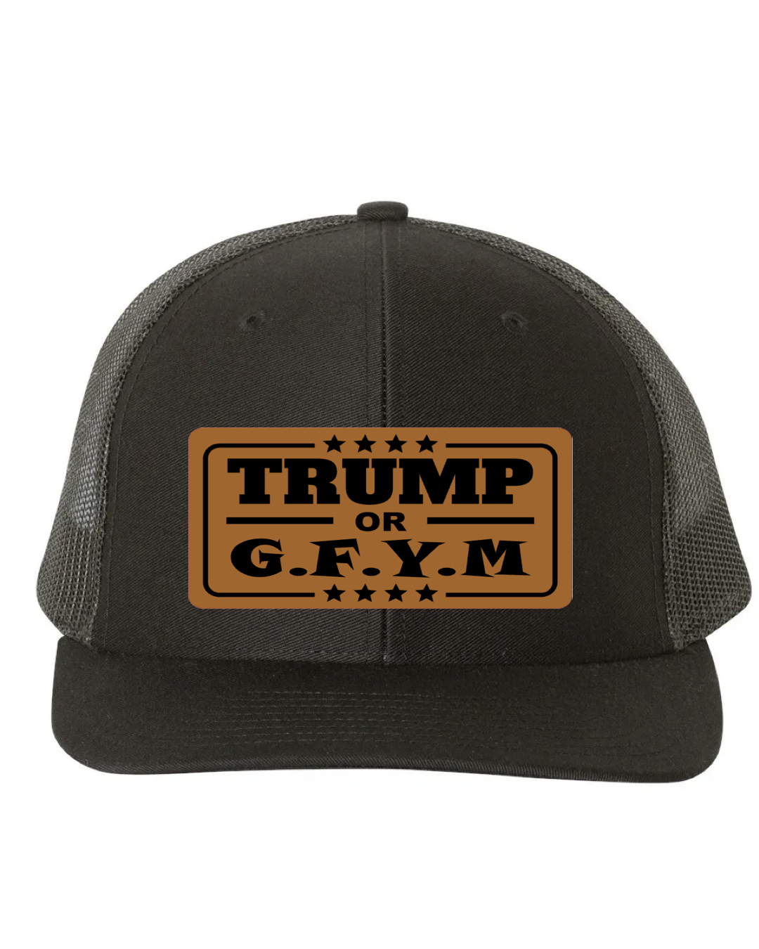 TRUMP or GFYM Richardson 112 Trucker Leather Patch Hat