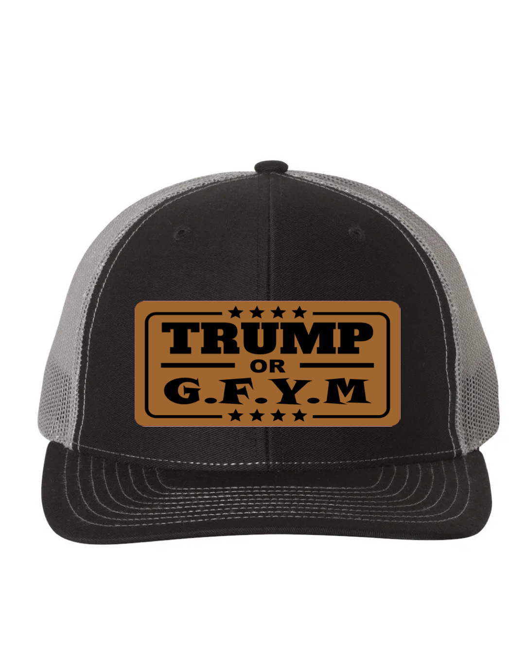 TRUMP or GFYM Richardson 112 Trucker Leather Patch Hat