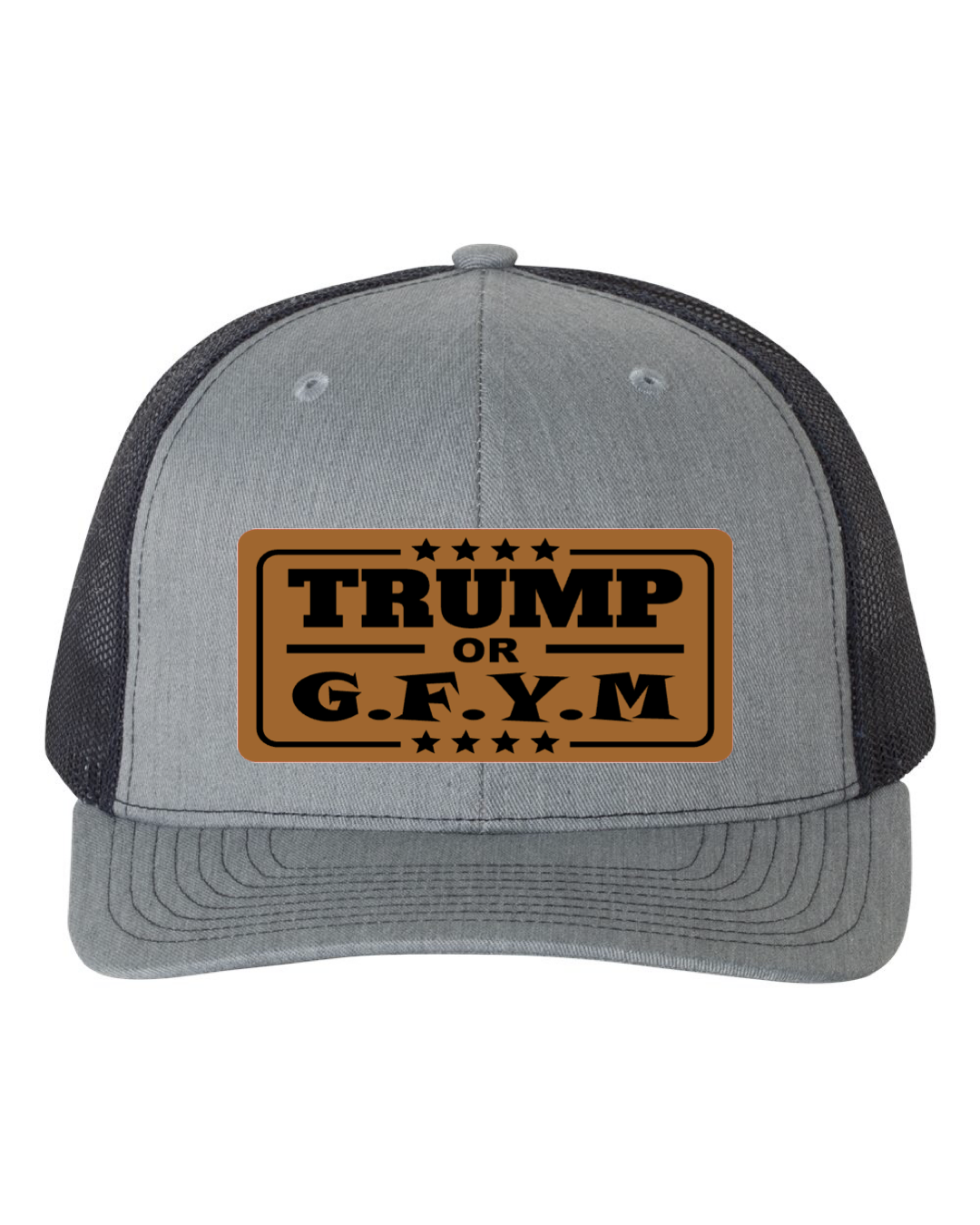 TRUMP or GFYM Richardson 112 Trucker Leather Patch Hat