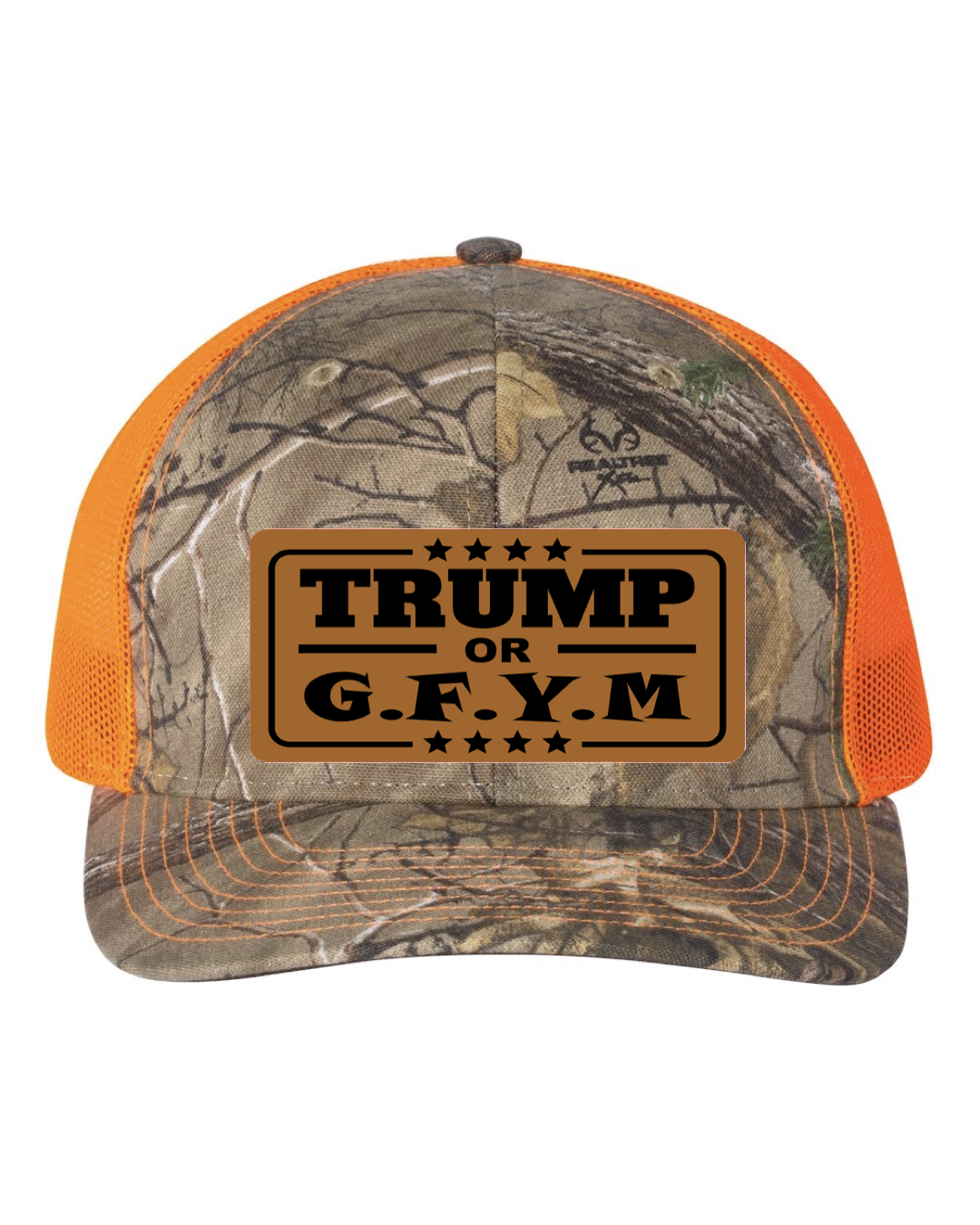 TRUMP or GFYM Richardson 112 Trucker Leather Patch Hat