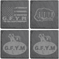 GFYM Laser Engraved Slate Coasters Set of 4