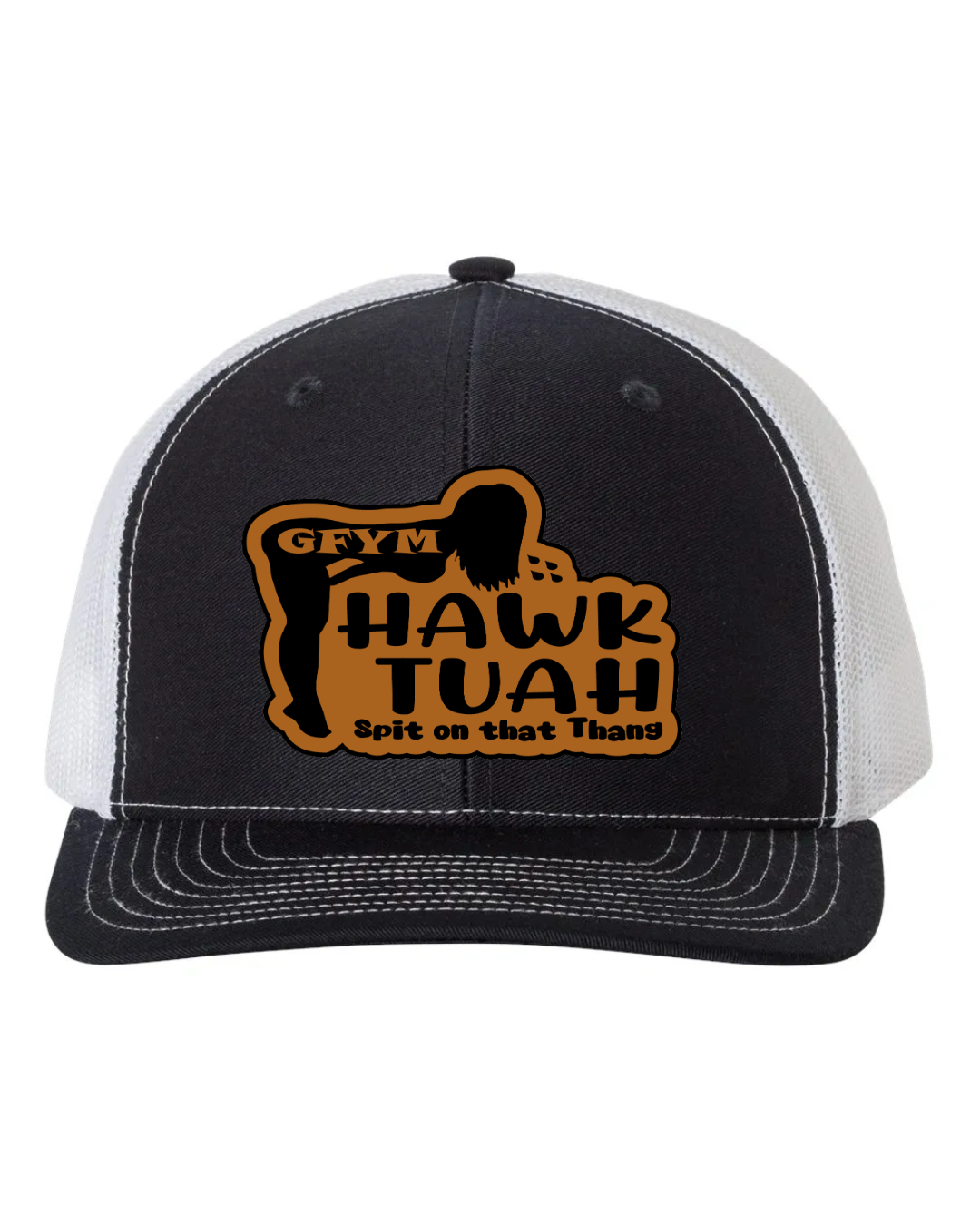 GFYM HAWK TUAH Richardson 112 Trucker Leather Patch Hat