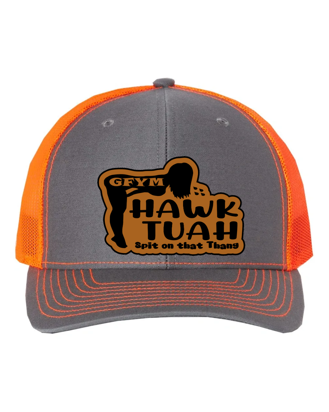 GFYM HAWK TUAH Richardson 112 Trucker Leather Patch Hat